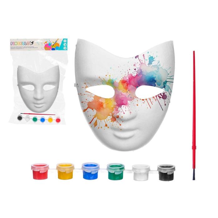 Máscara para Manualidades Adulto con Pintura - Pincello, 18x7x20 cm, Incluye 6 Temperas (24 Unidades) Máscara para Manualidades Adulto con Pintura - Pincello, 18x7x20 cm, Incluye 6 Temperas (24 Unidades)