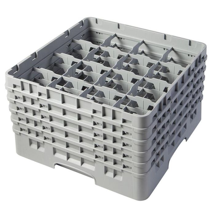 CAMBRO - 16S958-151 - Cesta de lavado 16 comp. 5 alturas - 10,9 cm Ø máx. - alt. máx. 25,8 cm - 50 x 50 x 30,8 cm - Gris claro