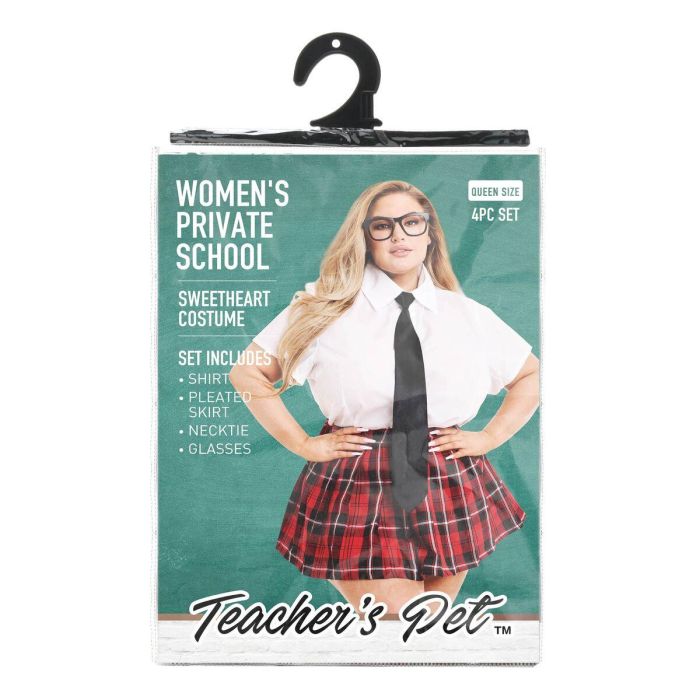 Disfraz Erótico Teacher’s Pet School Girl Rojo Queen size 6