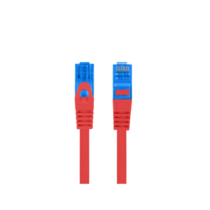 Lanberg PCF6A-10CC-0100-R Cable de Red Ethernet Cat6a S/FTP (S-STP) de 1 Metro, Color Rojo, con Conectores RJ-45 en Ambos Extremos