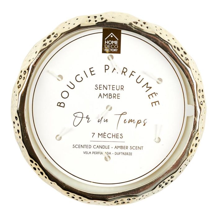 Home Deco Factory Vela Perfumada Con 7 Mechas Oro Bougie Ámbar 1