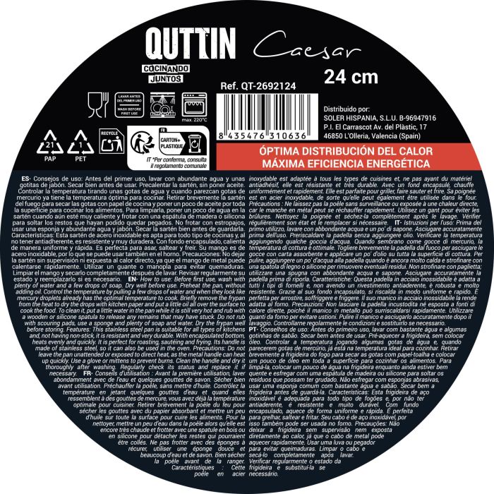 -28- Sarten Acero Ind. 24Cm/0.7Mm Quttin Caesar (4 Unidades) 4