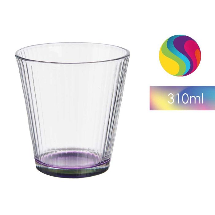 Vaso Vidrio Rayas Transp Color 310 Ml Vivalto 9CM (36 Unidades) 3 Vaso Vidrio Rayas Transp Color 310 Ml Vivalto 9CM (36 Unidades) 3