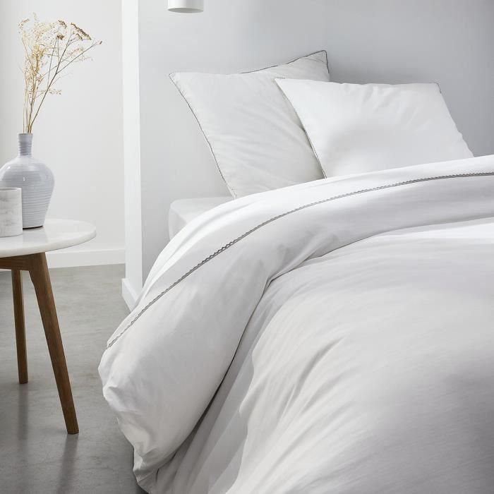 Hoy prestigio hoy Chalk - 140 x 200+30 cm - 2 personas - 100% une algodón Percale - tiza 1