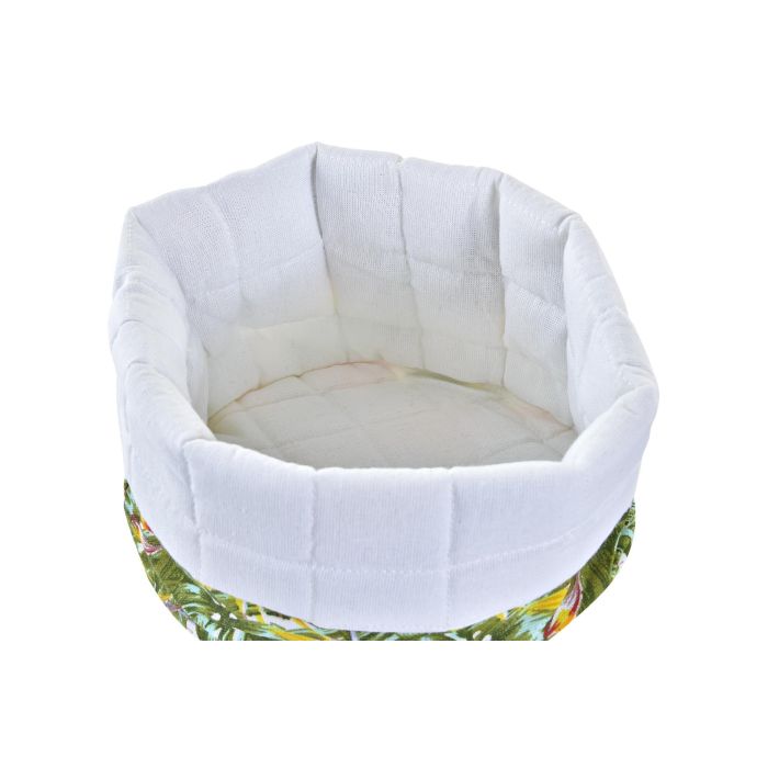 DKD Home Decor Cesta Organizadora Decorativa Tropical Colección Tropic Garden Algodón Multicolor Blanco 16x10x16 cm Set 4 Unidades 2 DKD Home Decor Cesta Organizadora Decorativa Tropical Colección Tropic Garden Algodón Multicolor Blanco 16x10x16 cm Set 4 Unidades 2