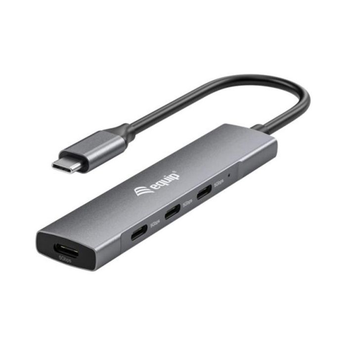Equip Hub USB Tipo C 4 Puertos 3.2 Gen 1 - 128963, Compatible con MacBook, Chromebook Pixel