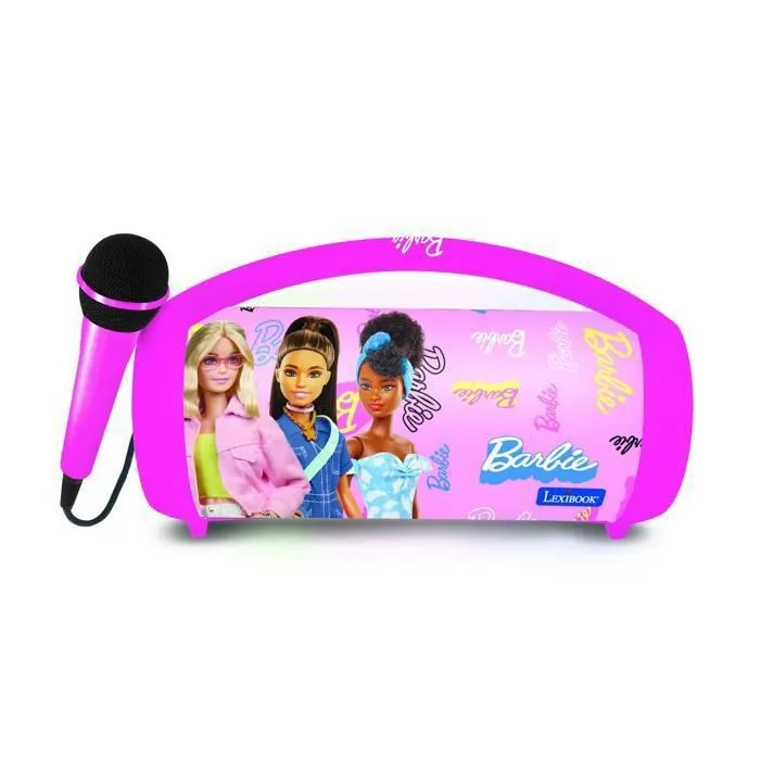 Lexibook AAABR99464 Altavoz Bluetooth Inalámbrico Iluminado con Micrófono Barbie