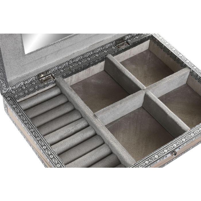 Joyero Arabe DKD Home Decor Plateado Gris 20 x 5 x 28 cm (2 Unidades) 1