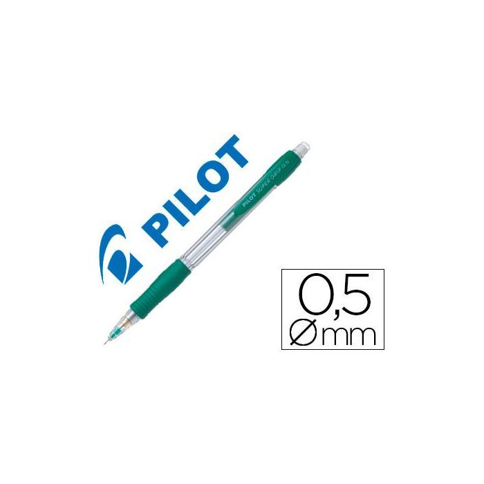 Portaminas Pilot Super Grip Verde 0,5 mm Sujecion De Caucho 12 unidades