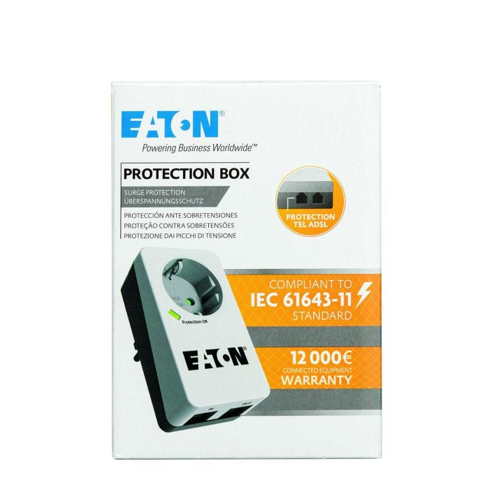 EATON Protection Box 1 Descargador de sobretensión DIN de múltiples salidas (estándar 61643-1), 10A 1