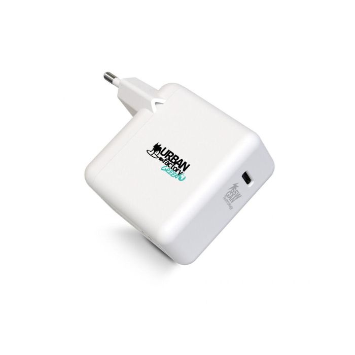 Cargador de Pared + Cable USB C Urban Factory GSC65UF Blanco 2 Cargador de Pared + Cable USB C Urban Factory GSC65UF Blanco 2