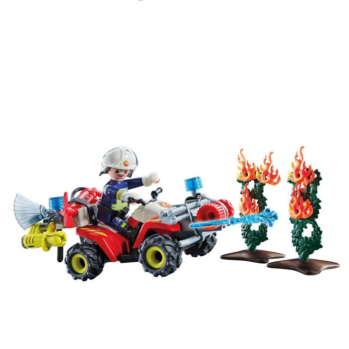 Playmobil Quad de Bomberos con Cañón de Agua Action Heroes 71825 para Misiones de Rescate