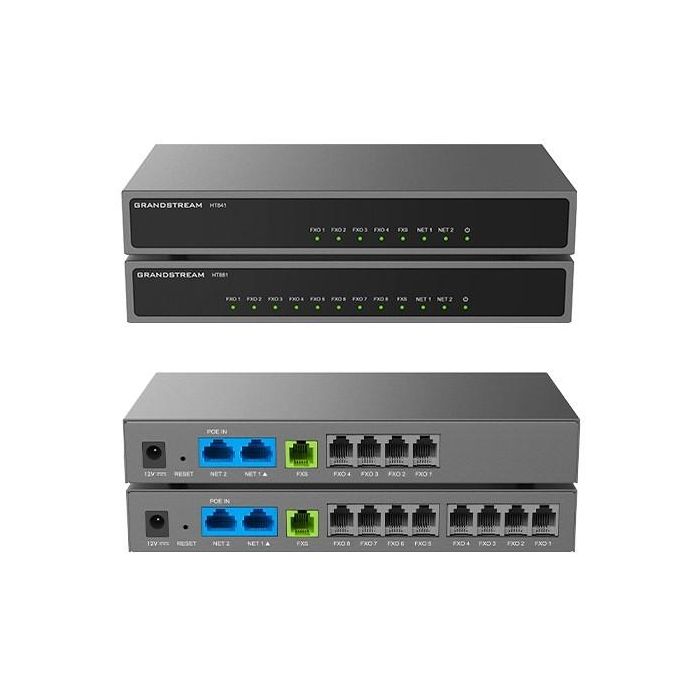 Grandstream HT881 - Adaptador de Teléfono SIP-ATA con 1 puerto FXS y 8 puertos FXO - HandyTone