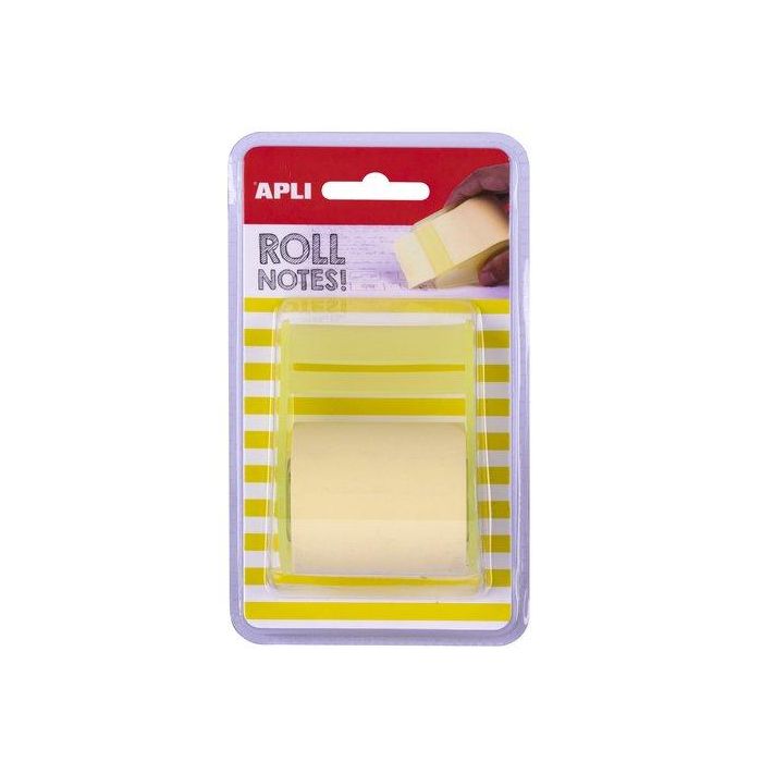 Notas Adhesivas Apli Rollo De 8 M X 50 Mm Amarillo Pastel