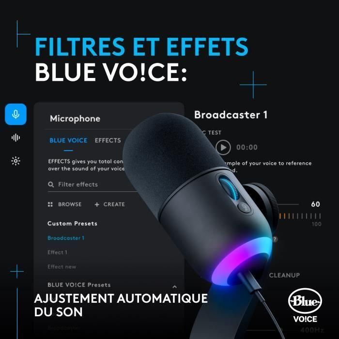 Logitech 988000569 Micrófono para Juegos Yeti GX Streaming RGB Dinámico LIGHTSYNC para PC/MAC - Negro 3
