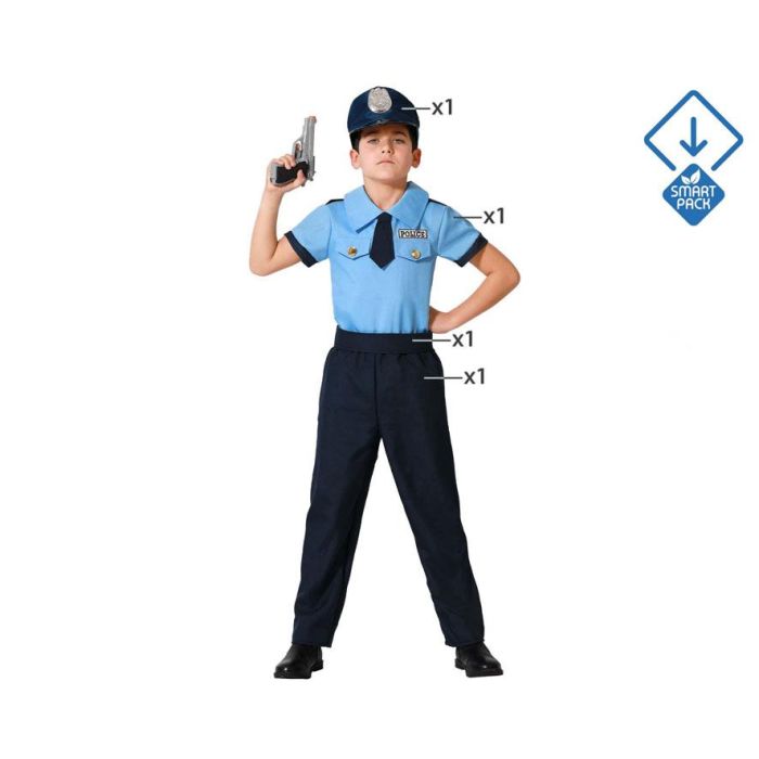 Disfraz de Policía Infantil para Niño 7-9 Años Uniforme Azul con Camiseta, Pantalón, Cinturón y Gorra para Fiestas de Carnaval Disfraz de Policía Infantil para Niño 7-9 Años Uniforme Azul con Camiseta, Pantalón, Cinturón y Gorra para Fiestas de Carnaval