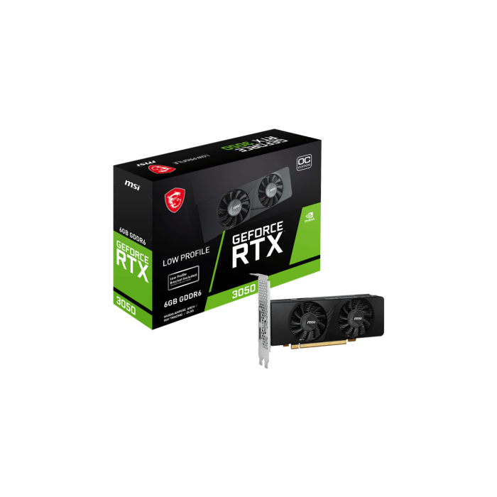 Vga MSI Rtx 3050 Lp 6G Oc,Nv,Rtx3050,Gddr6,6Gb,96Bit,2Hdmi+1Dp,2 Ventiladores (Low Profile)