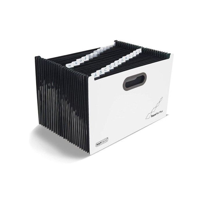 Clasificador Acordeon Rapesco Pp A4+ 26 Dptos. Blanco/Negro