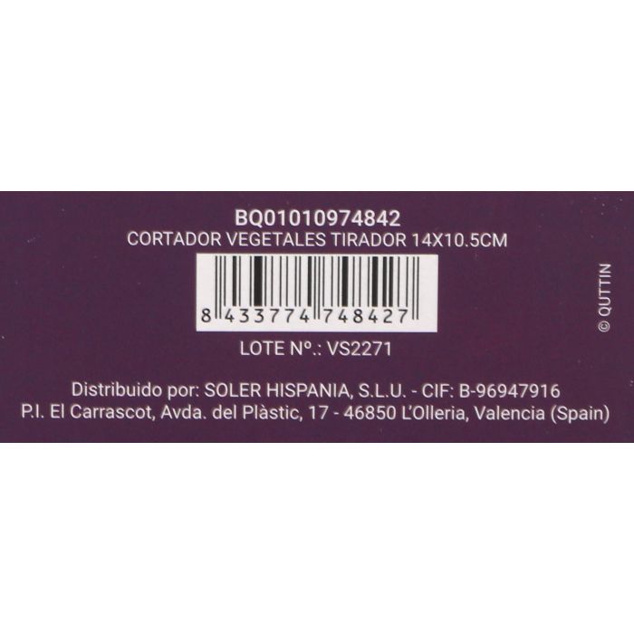 Quttin Cortador de Alimentos Manual con Tirador 500ml 14 x 10.5 cm (12 Unidades) 15