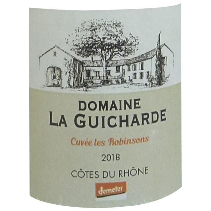 Domaine la Guicharde Cuvée Les Robinsons 2018 Côtes-du-Rhône - Vino tinto del Valle del Ródano - Ecológico 1