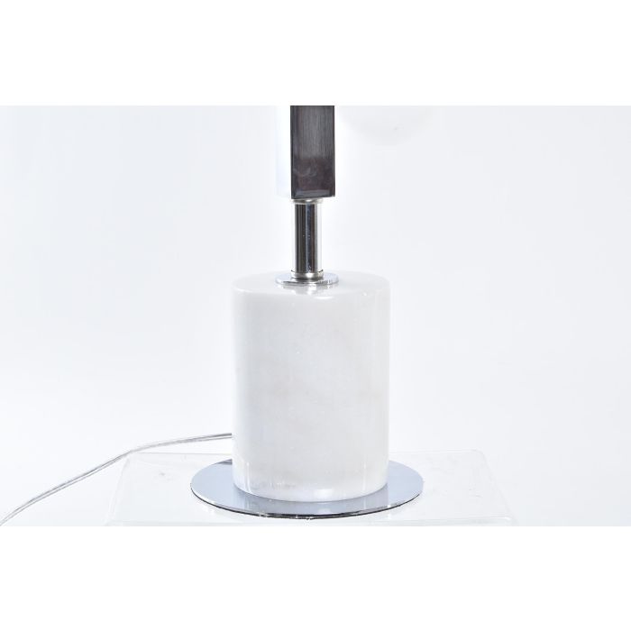 DKD Home Decor Lámpara Sobremesa Moderno Blanco Plateado Mármol Cristal 15 x 68 x 15 cm 1