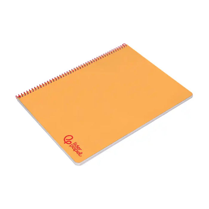 Liderpapel Cuaderno Espiral A4 Wonder Tapa Plástico 80 Hojas 90gr Pauta Estrecha 2,5mm con Margen Color Naranja 4