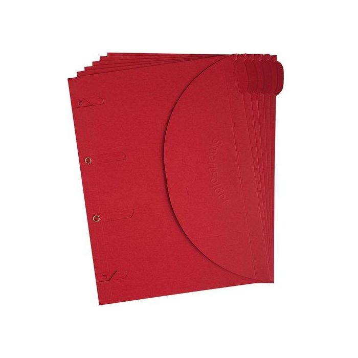 Dosier Sobre Tarifold Smartfolder Carton Velcro A4 4 Taladros Rojo Pack De 6