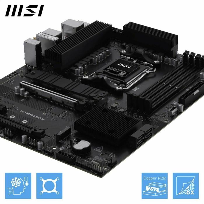 MSI 911-7E80-002 PRO B850-S Placa base ATX AMD B850 Zócalo AM5, AMD Ryzen 7000/8000/9000, DDR5, Wi-Fi 6E 10 MSI 911-7E80-002 PRO B850-S Placa base ATX AMD B850 Zócalo AM5, AMD Ryzen 7000/8000/9000, DDR5, Wi-Fi 6E 10