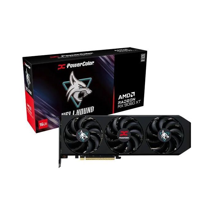 PowerColor RX 9060 XT Hellhound OC 16GB GDDR6 3 Fan 0 PowerColor RX 9060 XT Hellhound OC 16GB GDDR6 3 Fan 0