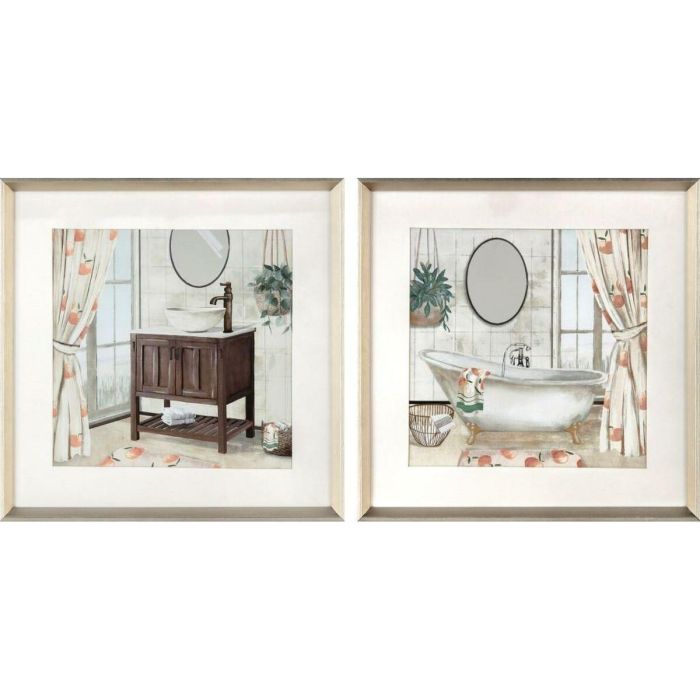 Cuadro DKD Home Decor Baños (2 Unidades) (40 x 2 x 40 cm) Cuadro DKD Home Decor Baños (2 Unidades) (40 x 2 x 40 cm)