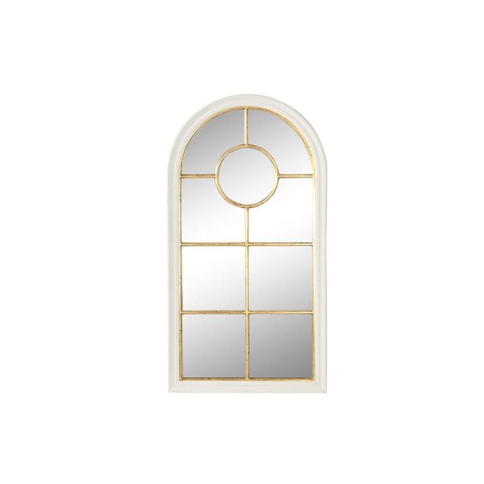 Espejo de pared Home ESPRIT Blanco Dorado Ventana 68 x 4 x 128 cm