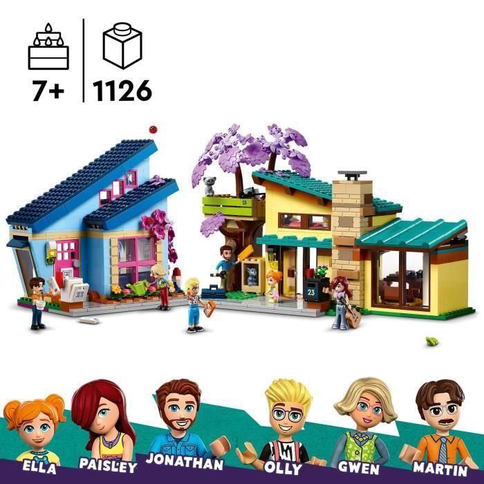 LEGO 42620 Friends Casas Familiares de Olly y Paisley, Muñeca de Juguete con Figuras y Accesorios 1 LEGO 42620 Friends Casas Familiares de Olly y Paisley, Muñeca de Juguete con Figuras y Accesorios 1