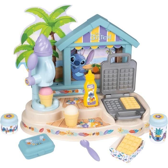 Smoby Stitch Beach Bar Playset, Set de Juego Temático de Playa con 12 Accesorios, para Niños de 3 Años