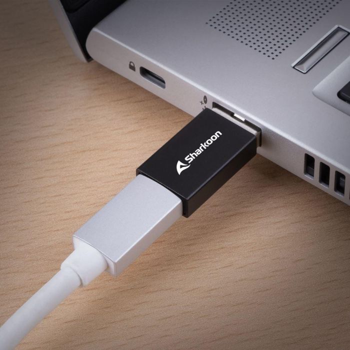 Sharkoon USB 3.2 Gen 1 Adapter OfficePal. USB-A > USB-C / USB-C > USB-A (schwarz. 2er Set) 3