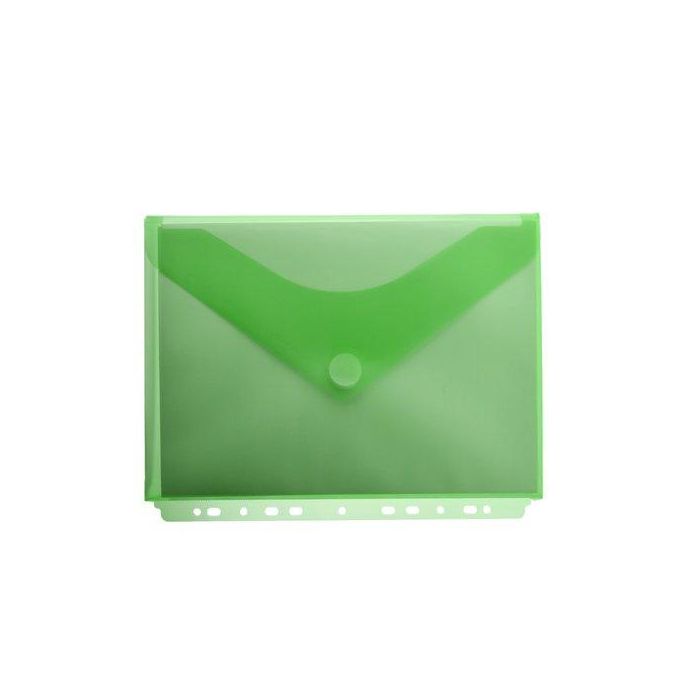Dosier Sobre Office Box Fuelle Pp Velcro A4+ Multitaladro Verde Transparente 10 unidades