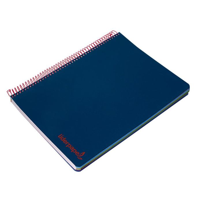 Cuaderno Espiral Liderpapel A4 Micro Wonder Tapa Plastico 120H 90 gr Cuadro 5 mm 5 Banda4 Taladros Color Azul Marino 4