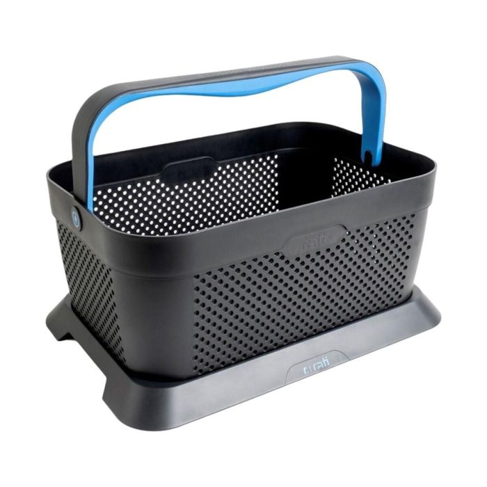 Rati V01762 Cesta de la compra para coche, antideslizante y segura, con adaptador de fijación, plástico reciclado y diseño moderno, Azul Rati V01762 Cesta de la compra para coche, antideslizante y segura, con adaptador de fijación, plástico reciclado y diseño moderno, Azul