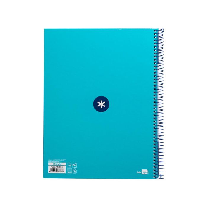 Cuaderno Espiral A4 Micro Antartik Tapa Forrada 80H 90 gr Cuadro 5 mm 1 Banda 4 Taladros Turquesa 1