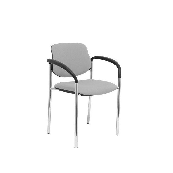 Silla Piqueras Y Crespo Villalgordo Confidente Brazos Fijos Chasis Cromo Asiento Y Respaldo Tapizados Bali Gris