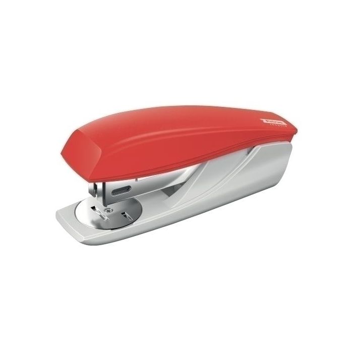 Petrus Grapadora Recycle 210 roja 25 hojas, 100% reciclada, de sobremesa, acero y plástico reciclado para oficina u hogar