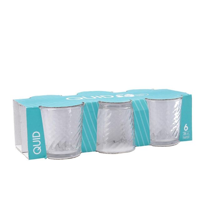 Quid Set 6 Vasos Bajos Twist Vidrio Transparente 26 cL 2