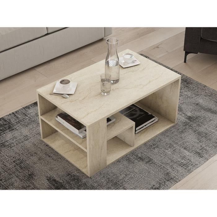 Mesa de centro rectangular EROS de travertino - 80 x 50 x 40 cm - CAL1738350732989 4 Mesa de centro rectangular EROS de travertino - 80 x 50 x 40 cm - CAL1738350732989 4