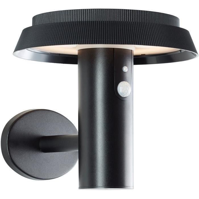 Brilliant BRI4004353437823 Aplique de Exterior Alvero LED y Solar con Detector de Movimiento, 4 W, Negro, Metal y Plástico Brilliant BRI4004353437823 Aplique de Exterior Alvero LED y Solar con Detector de Movimiento, 4 W, Negro, Metal y Plástico