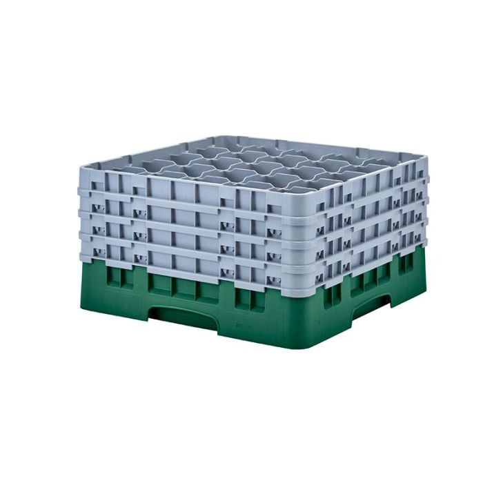 CAMBRO - 25S900-119 - Cesta de lavado 25 comp. 4 alturas- 8,7 cm Ø máx. - alt. máx. 24,1 cm - 50 x 50 x 26,7 cm - Verde sherwood