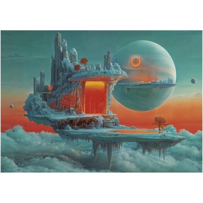 Educa Puzzle 1000 piezas Planeta de Fuego y Hielo con cola FIX PUZZLE® - Edad 14+ años 1