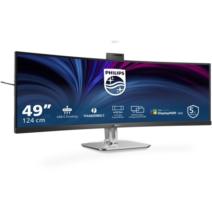 Philips 49B2U6903CH Monitor Curvo Profesional 48.8" Dual QHD, Thunderbolt 4, Webcam, Regulable en altura 1