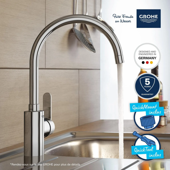 Grohe 31494001 Grifo de Cocina Cromo Caño C Caño Alto Rotación 150° Grohe 31494001 Grifo de Cocina Cromo Caño C Caño Alto Rotación 150°