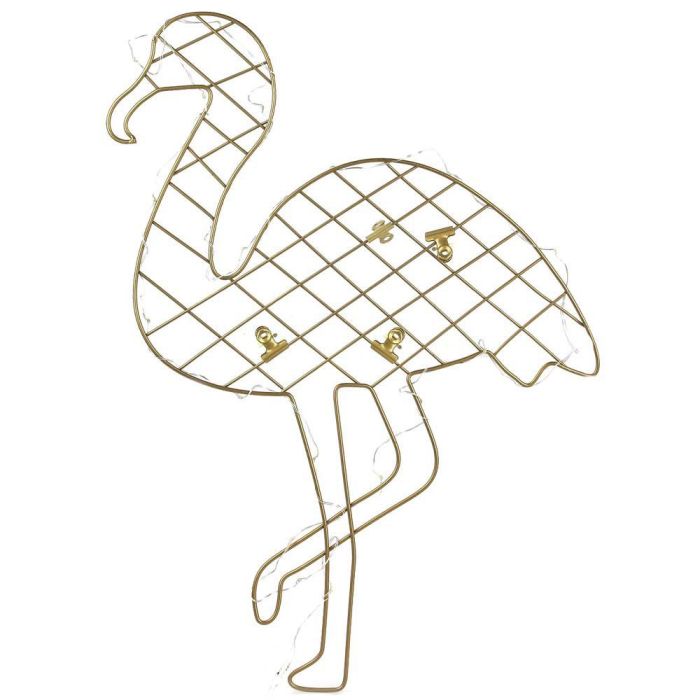 Home Deco Factory Portafotos Flamenco con Pinzas e Iluminación LED para Colgar o Apoyar Recuerdos Decoración 1