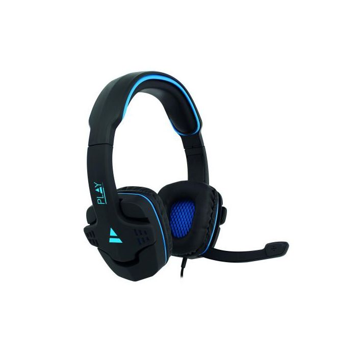 Ewent PL3320 Auriculares Gaming Diadema Alámbricos Over-Ear con Micrófono Boom Negro, 2 Conectores 3.5mm, Cable 1.5m