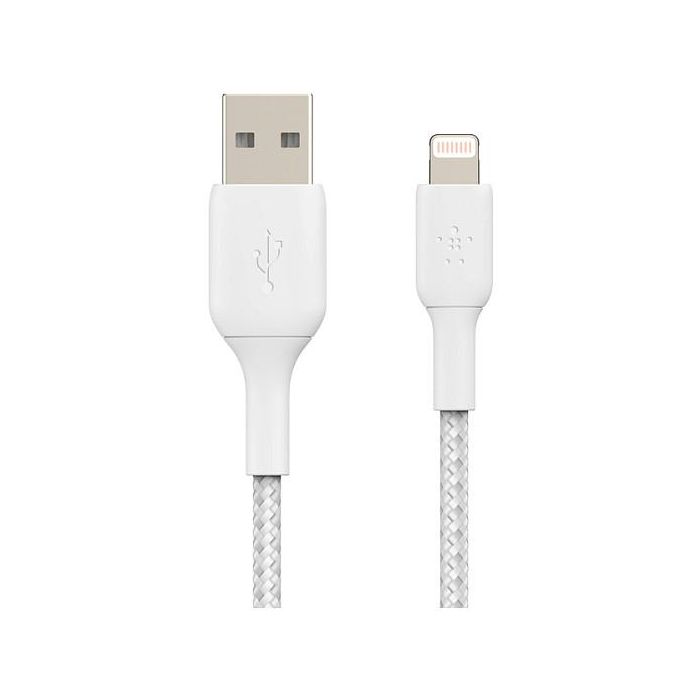Belkin CAA002BT2MWH Cable de datos y carga Lightning a USB A, MFi, 2m, Blanco